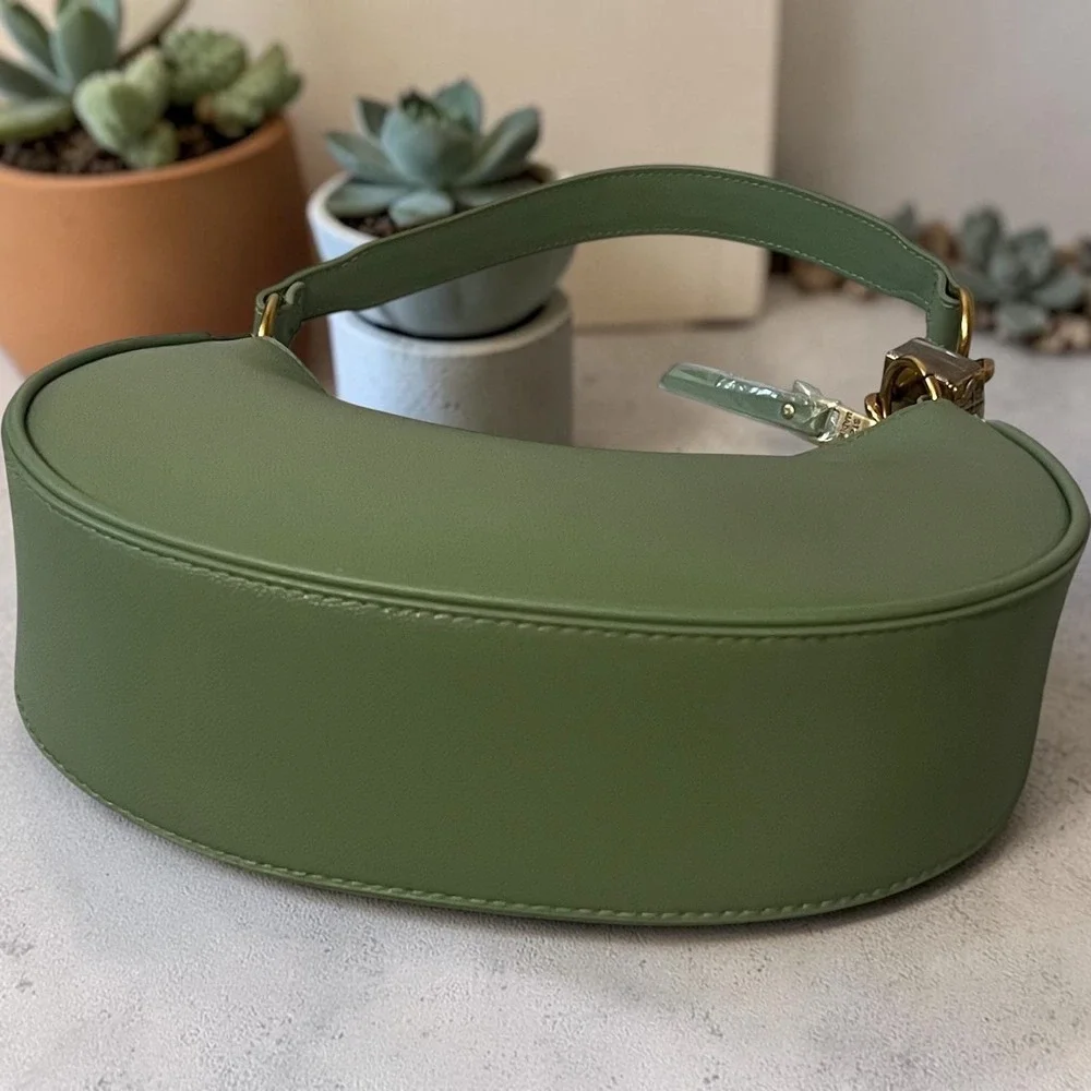 Steve Madden Bsammie Women's Olive Green Shoulder Bag Crescent Lock NWT - Picture 5 of 10